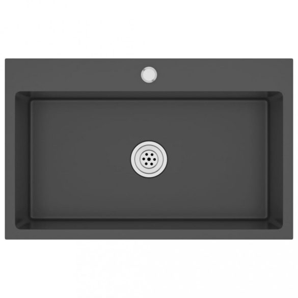 fekete kézzel készült rozsdamentes acél mosogató