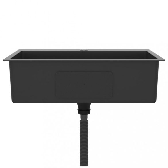 fekete kézzel készült rozsdamentes acél mosogató