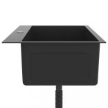 fekete kézzel készült rozsdamentes acél mosogató