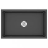 fekete kézzel készült rozsdamentes acél mosogató