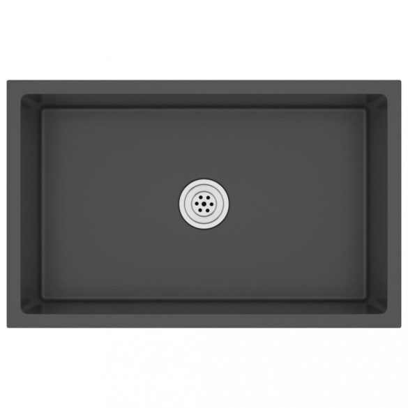 fekete kézzel készült rozsdamentes acél mosogató