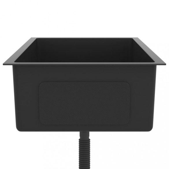 fekete kézzel készült rozsdamentes acél mosogató