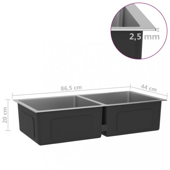 kézzel készült rozsdamentes acél mosogató