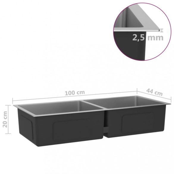 kézzel készült rozsdamentes acél mosogató