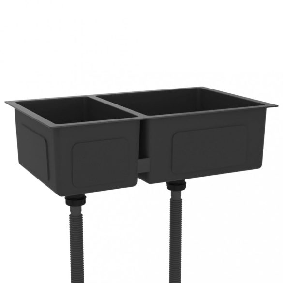 fekete rozsdamentes acél konyhai mosogató