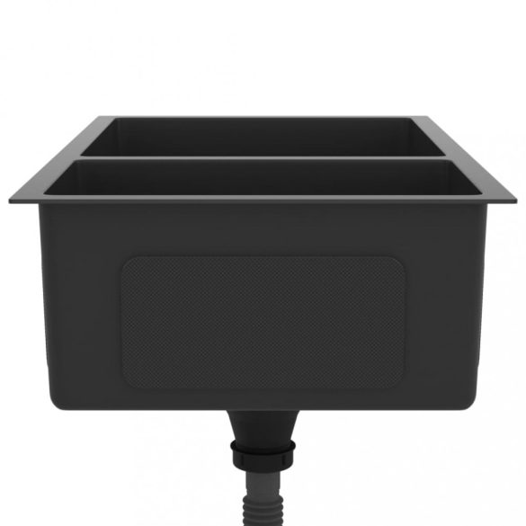 fekete rozsdamentes acél konyhai mosogató