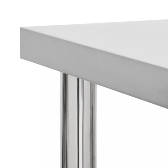 rozsdamentes acél konyhai munkaasztal kerekekkel 60x45x85 cm