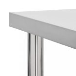 rozsdamentes acél konyhai munkaasztal kerekekkel 60x60x85 cm