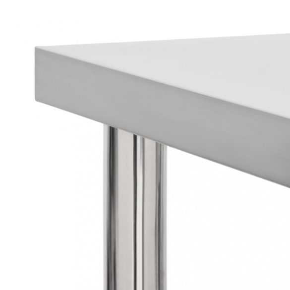 rozsdamentes acél konyhai munkaasztal kerekekkel 60x60x85 cm