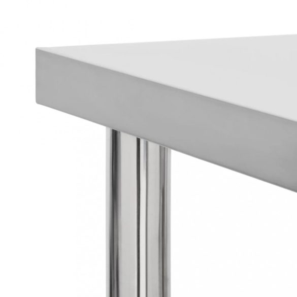 rozsdamentes acél konyhai munkaasztal kerekekkel 80x45x85 cm