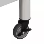 rozsdamentes acél konyhai munkaasztal kerekekkel 80x60x85 cm