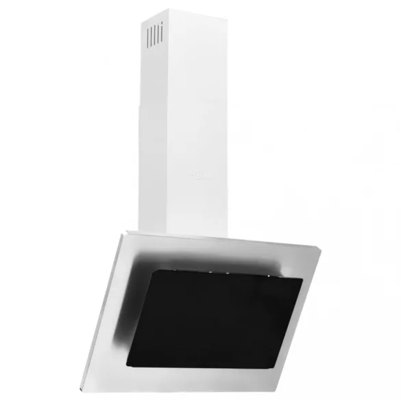 ezüst rozsdamentes acél és edzett üveg fali páraelszívó 60 cm