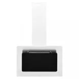 ezüst rozsdamentes acél és edzett üveg fali páraelszívó 60 cm