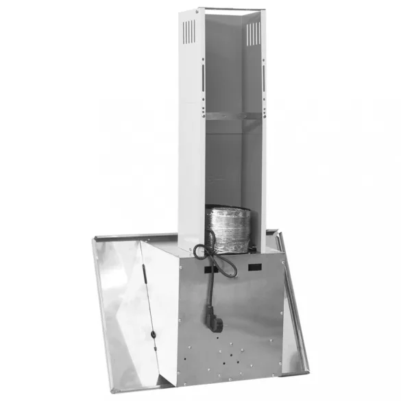 ezüst rozsdamentes acél és edzett üveg fali páraelszívó 60 cm