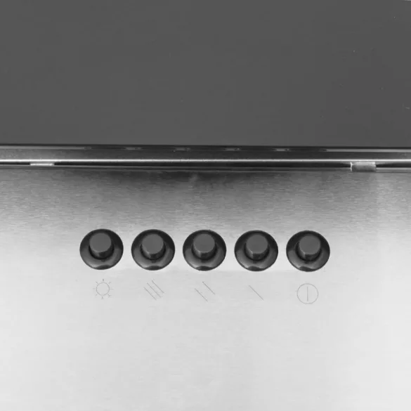 ezüst rozsdamentes acél és edzett üveg fali páraelszívó 60 cm