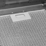 ezüst rozsdamentes acél és edzett üveg fali páraelszívó 60 cm