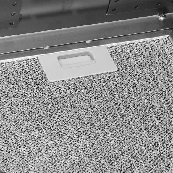 ezüst rozsdamentes acél és edzett üveg fali páraelszívó 60 cm