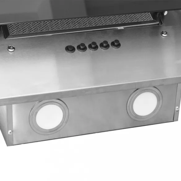 ezüst rozsdamentes acél és edzett üveg fali páraelszívó 60 cm