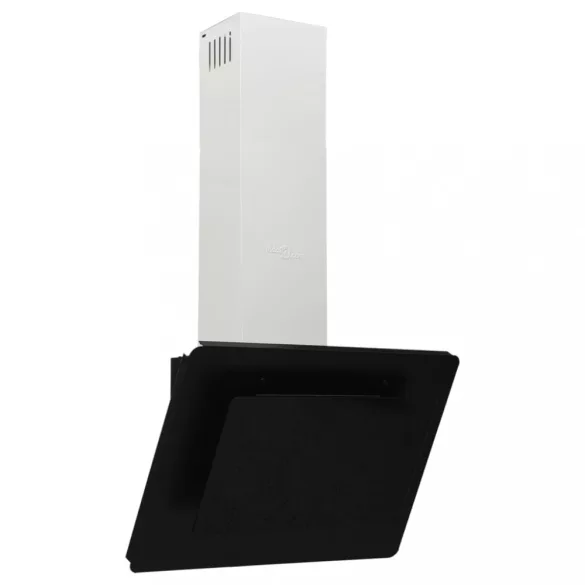 fekete rozsdamentes acél és edzett üveg fali páraelszívó 60 cm