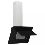 fekete rozsdamentes acél és edzett üveg fali páraelszívó 60 cm