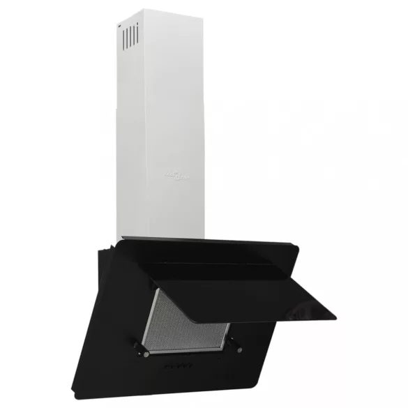 fekete rozsdamentes acél és edzett üveg fali páraelszívó 60 cm