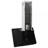 fekete rozsdamentes acél és edzett üveg fali páraelszívó 60 cm