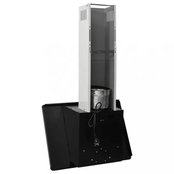 fekete rozsdamentes acél és edzett üveg fali páraelszívó 60 cm