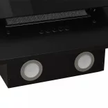 fekete rozsdamentes acél és edzett üveg fali páraelszívó 60 cm