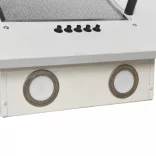 fehér rozsdamentes acél és edzett üveg fali páraelszívó 60 cm