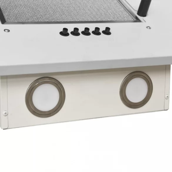 fehér rozsdamentes acél és edzett üveg fali páraelszívó 60 cm