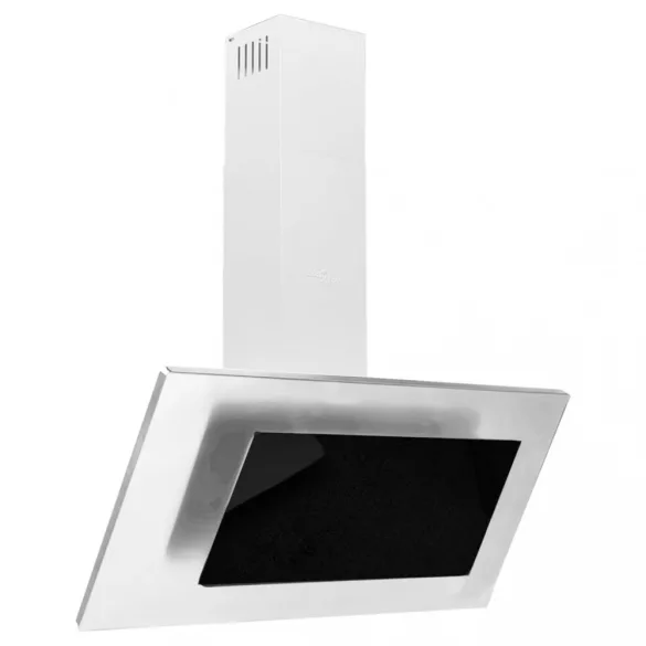 ezüst rozsdamentes acél és edzett üveg fali páraelszívó 90 cm