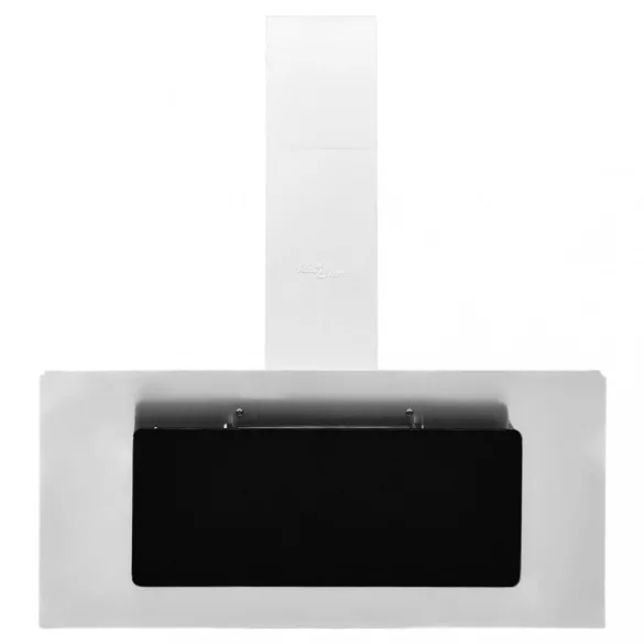 ezüst rozsdamentes acél és edzett üveg fali páraelszívó 90 cm