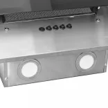 ezüst rozsdamentes acél és edzett üveg fali páraelszívó 90 cm