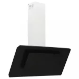 fekete rozsdamentes acél és edzett üveg fali páraelszívó 90 cm