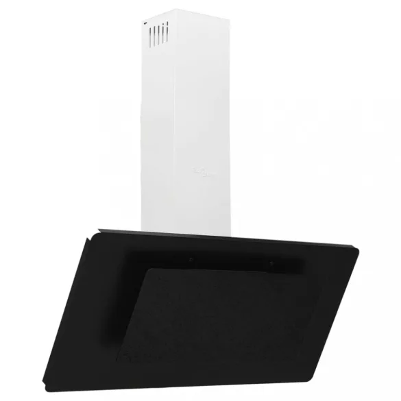 fekete rozsdamentes acél és edzett üveg fali páraelszívó 90 cm