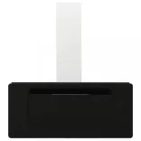 fekete rozsdamentes acél és edzett üveg fali páraelszívó 90 cm