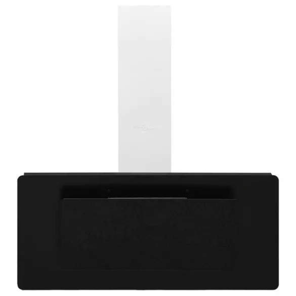 fekete rozsdamentes acél és edzett üveg fali páraelszívó 90 cm