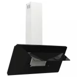 fekete rozsdamentes acél és edzett üveg fali páraelszívó 90 cm