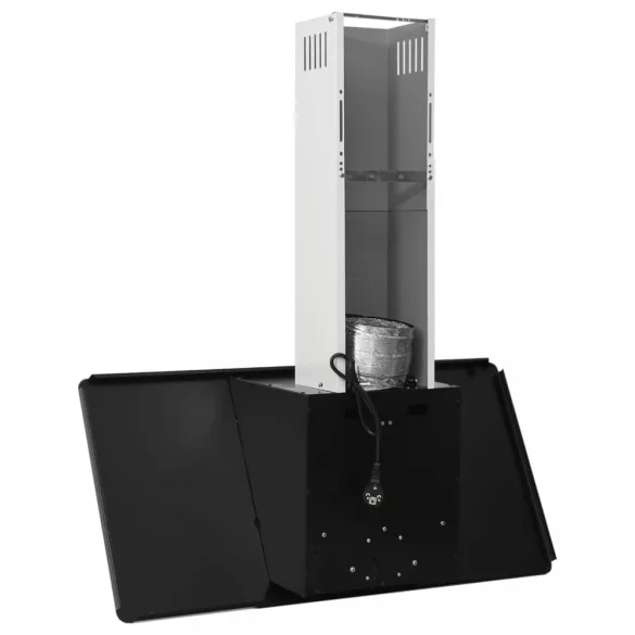 fekete rozsdamentes acél és edzett üveg fali páraelszívó 90 cm