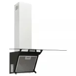 fekete acél és edzett üveg fali páraelszívó 60 cm