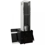 fekete acél és edzett üveg fali páraelszívó 60 cm