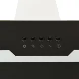 fekete acél és edzett üveg fali páraelszívó 60 cm