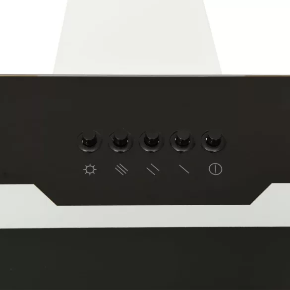 fekete acél és edzett üveg fali páraelszívó 60 cm