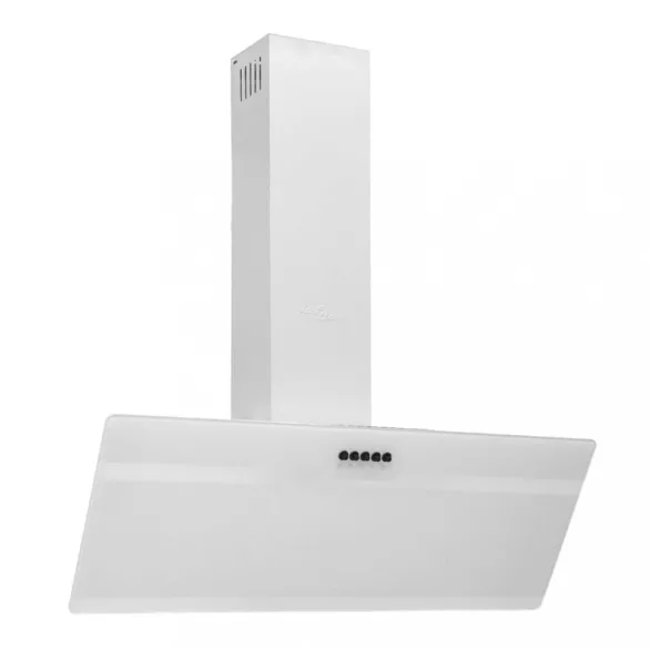 fehér acél és edzett üveg fali páraelszívó 90 cm