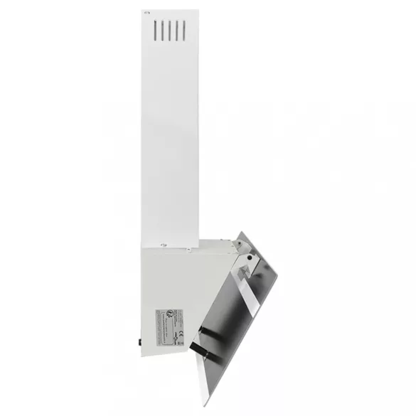 fehér acél és edzett üveg fali páraelszívó 90 cm