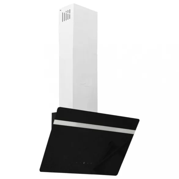 fekete acél és edzett üveg fali páraelszívó 60 cm