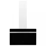 fekete acél és edzett üveg fali páraelszívó 60 cm