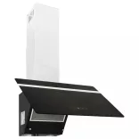 fekete acél és edzett üveg fali páraelszívó 60 cm