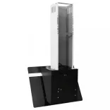 fekete acél és edzett üveg fali páraelszívó 60 cm