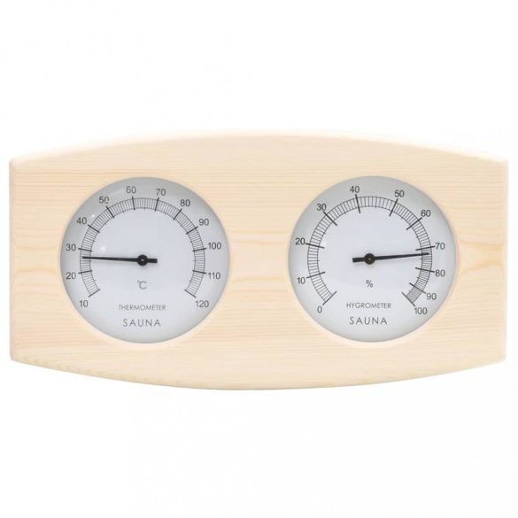 2 az 1-ben tömör fenyő szauna-higrotermográf és -homokóra